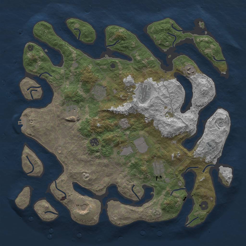 Rust Map: Procedural Map, Size: 4200, Seed: 68435, 13 Monuments