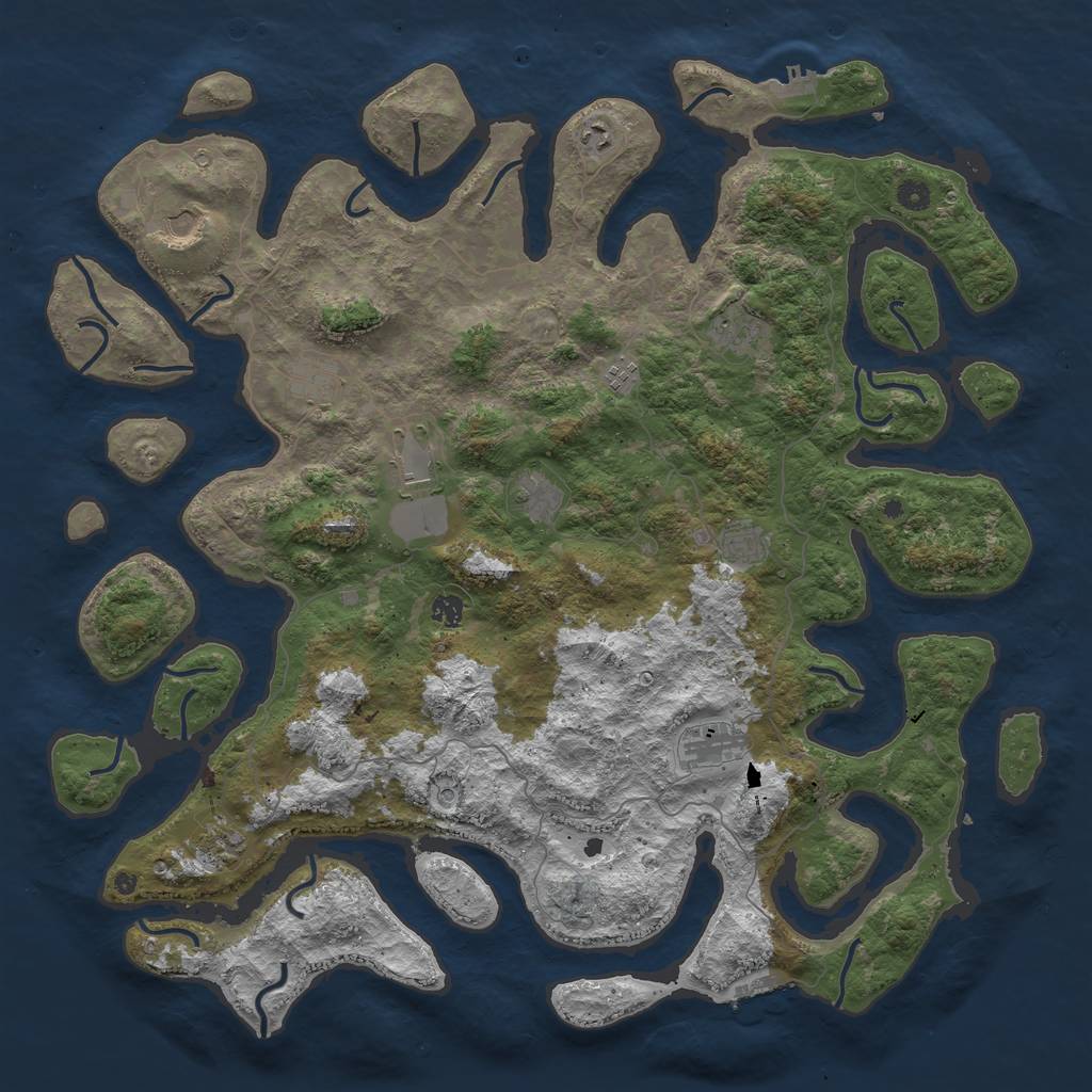 Rust Map: Procedural Map, Size: 5000, Seed: 478922122, 16 Monuments