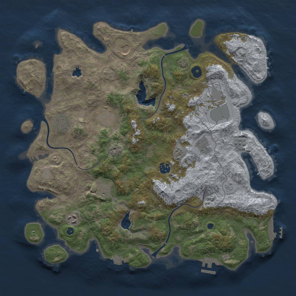Rust Map: Procedural Map, Size: 4100, Seed: 59656470, 15 Monuments