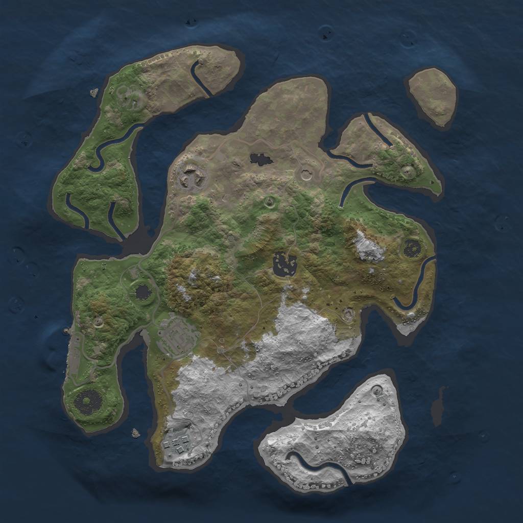 Rust Map: Procedural Map, Size: 3000, Seed: 431882353, 8 Monuments