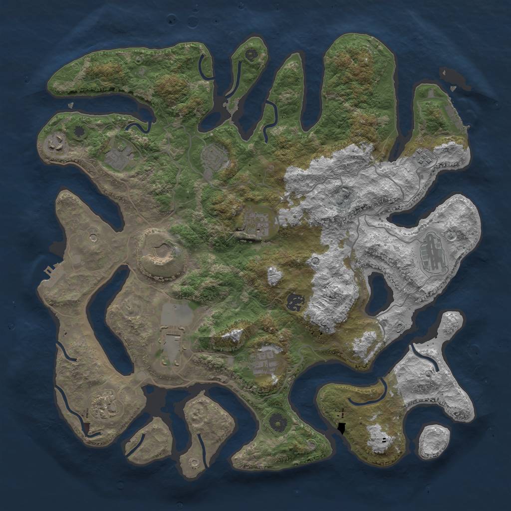 Rust Map: Procedural Map, Size: 4250, Seed: 1531014615, 16 Monuments