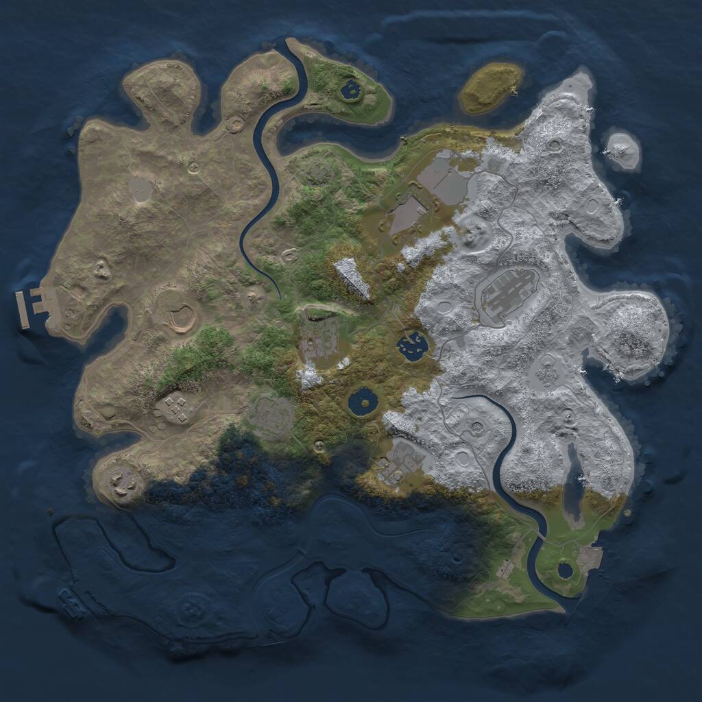 Rust Map: Procedural Map, Size: 3750, Seed: 9591, 15 Monuments