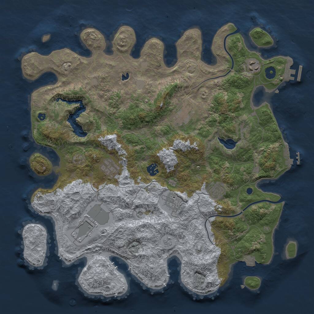Rust Map: Procedural Map, Size: 4000, Seed: 1262926071, 14 Monuments