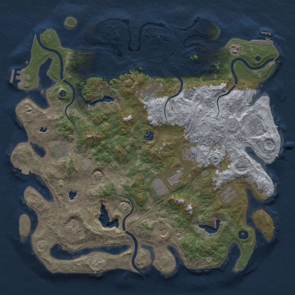 Rust Map: Procedural Map, Size: 4500, Seed: 303525976, 17 Monuments