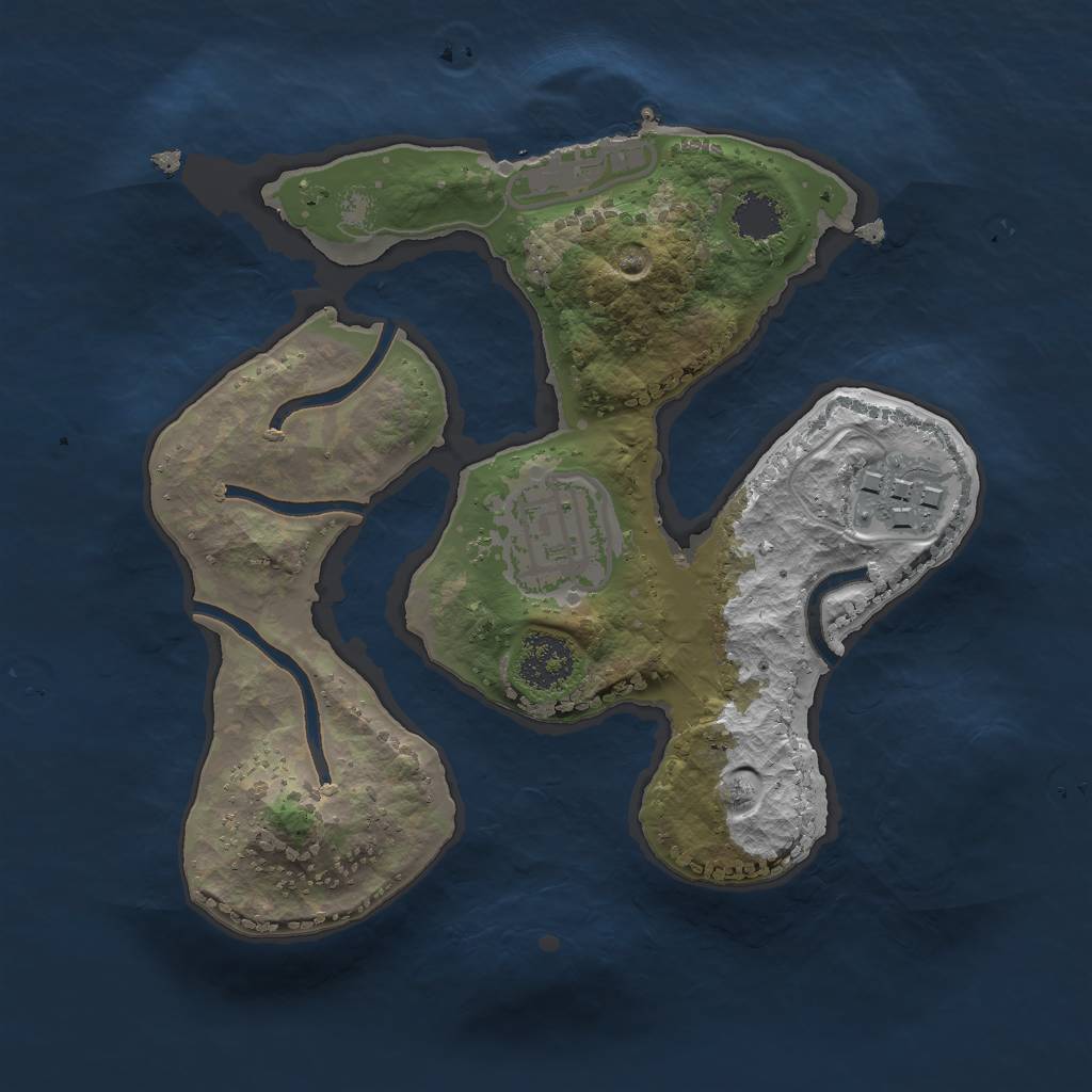 Rust Map: Procedural Map, Size: 2000, Seed: 187734252, 5 Monuments