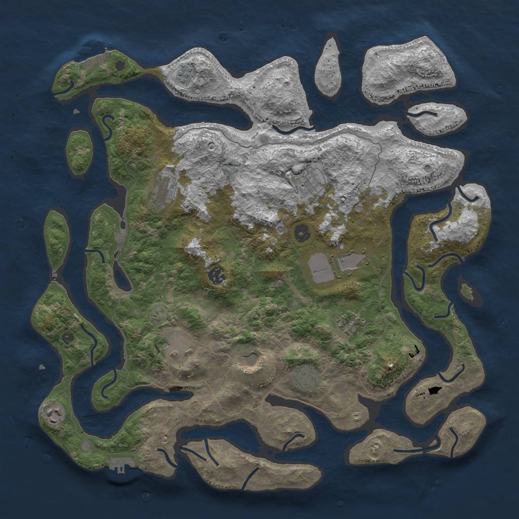 Rust Map: Procedural Map, Size: 4500, Seed: 7685744, 15 Monuments