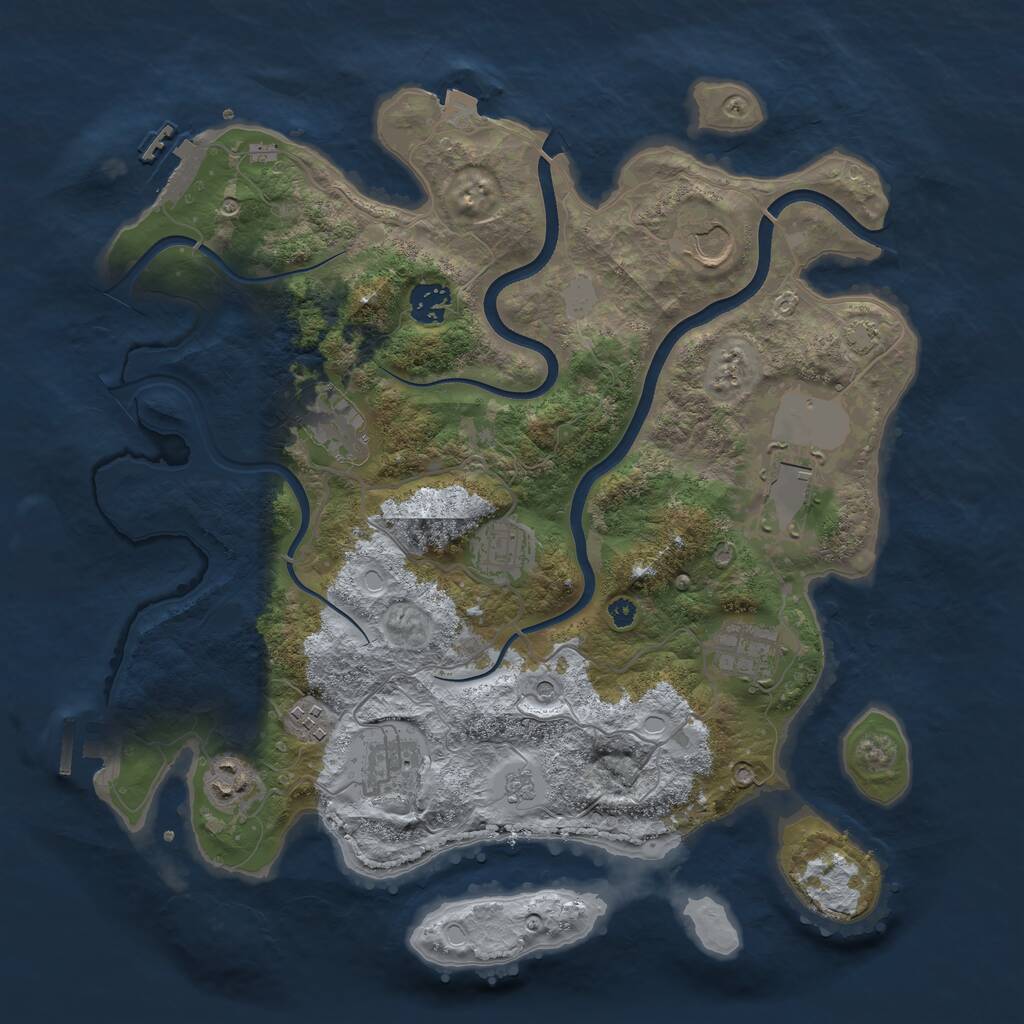 Rust Map: Procedural Map, Size: 3700, Seed: 159159, 15 Monuments