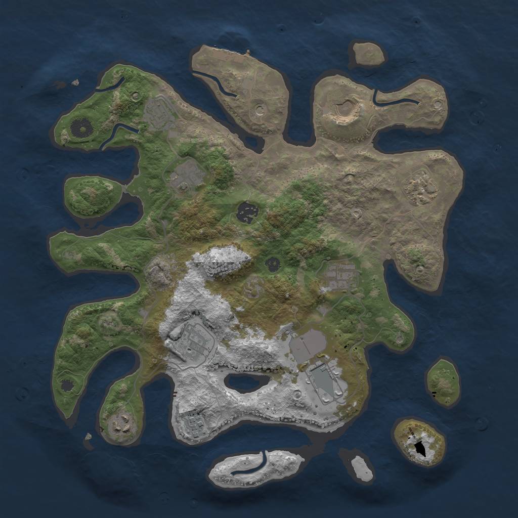 Rust Map: Procedural Map, Size: 3700, Seed: 159159, 14 Monuments