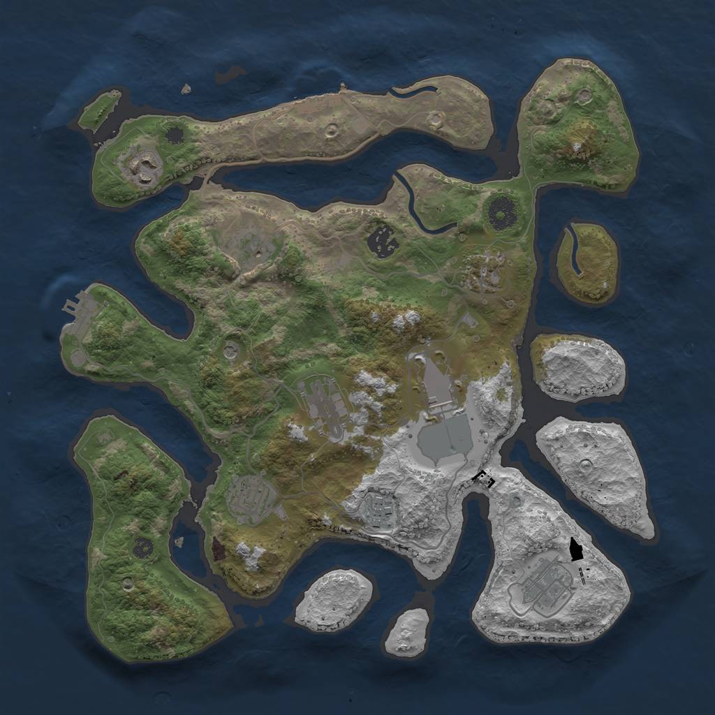 Rust Map: Procedural Map, Size: 3500, Seed: 1820, 14 Monuments