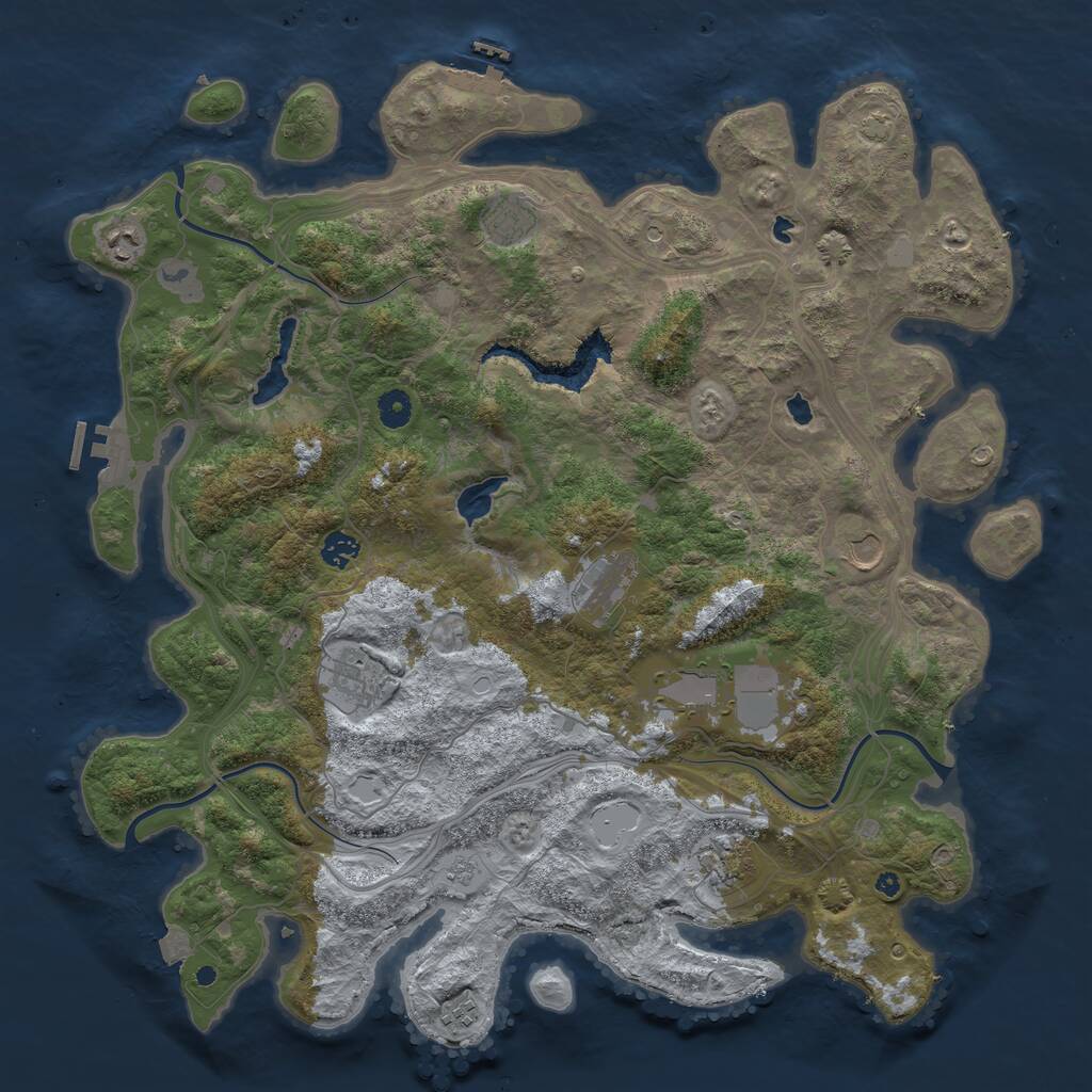Rust Map: Procedural Map, Size: 4500, Seed: 955772554, 15 Monuments