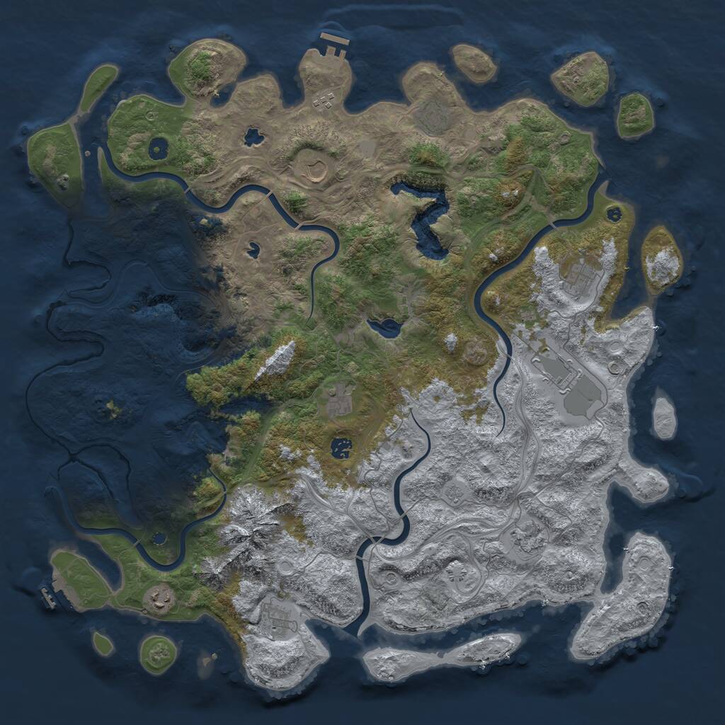 Rust Map: Procedural Map, Size: 5000, Seed: 71241, 16 Monuments
