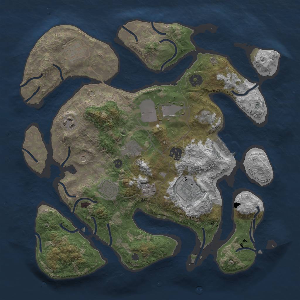 Rust Map: Procedural Map, Size: 3500, Seed: 9006762, 12 Monuments