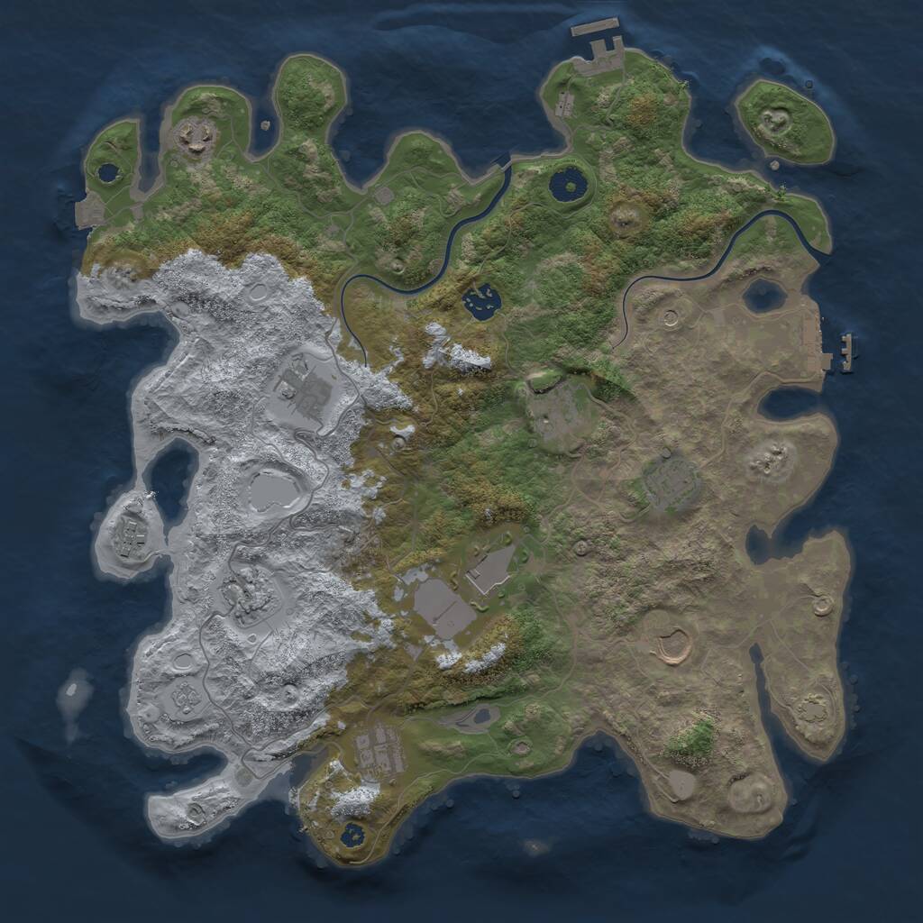 Rust Map: Procedural Map, Size: 3888, Seed: 1631437435, 16 Monuments
