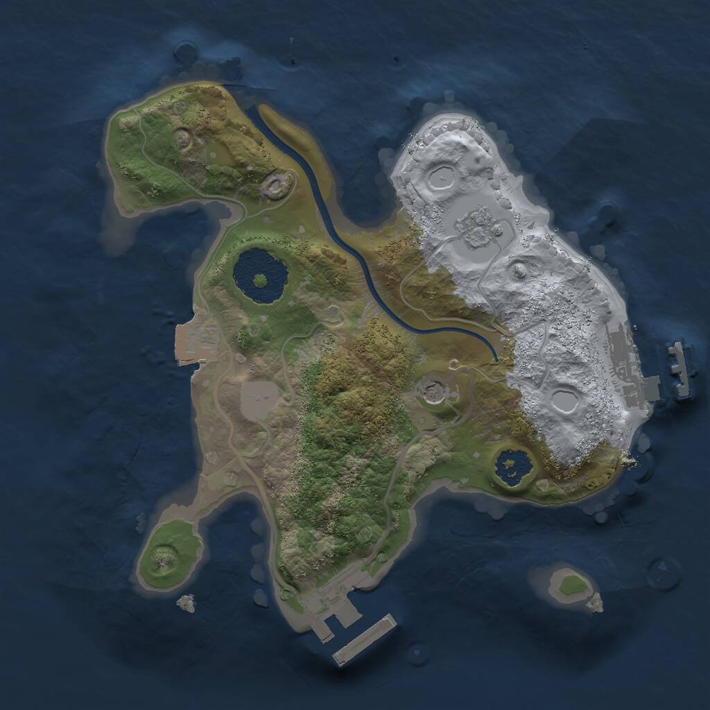 Rust Map: Procedural Map, Size: 2000, Seed: 1484523573, 5 Monuments