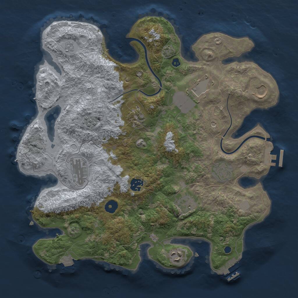 Rust Map: Procedural Map, Size: 3500, Seed: 480218, 15 Monuments