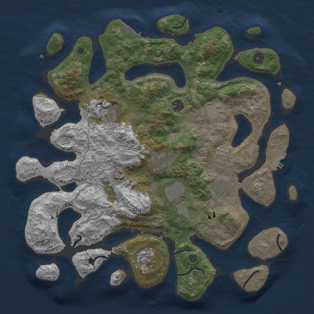 Rust Map: Procedural Map, Size: 4100, Seed: 13224, 14 Monuments