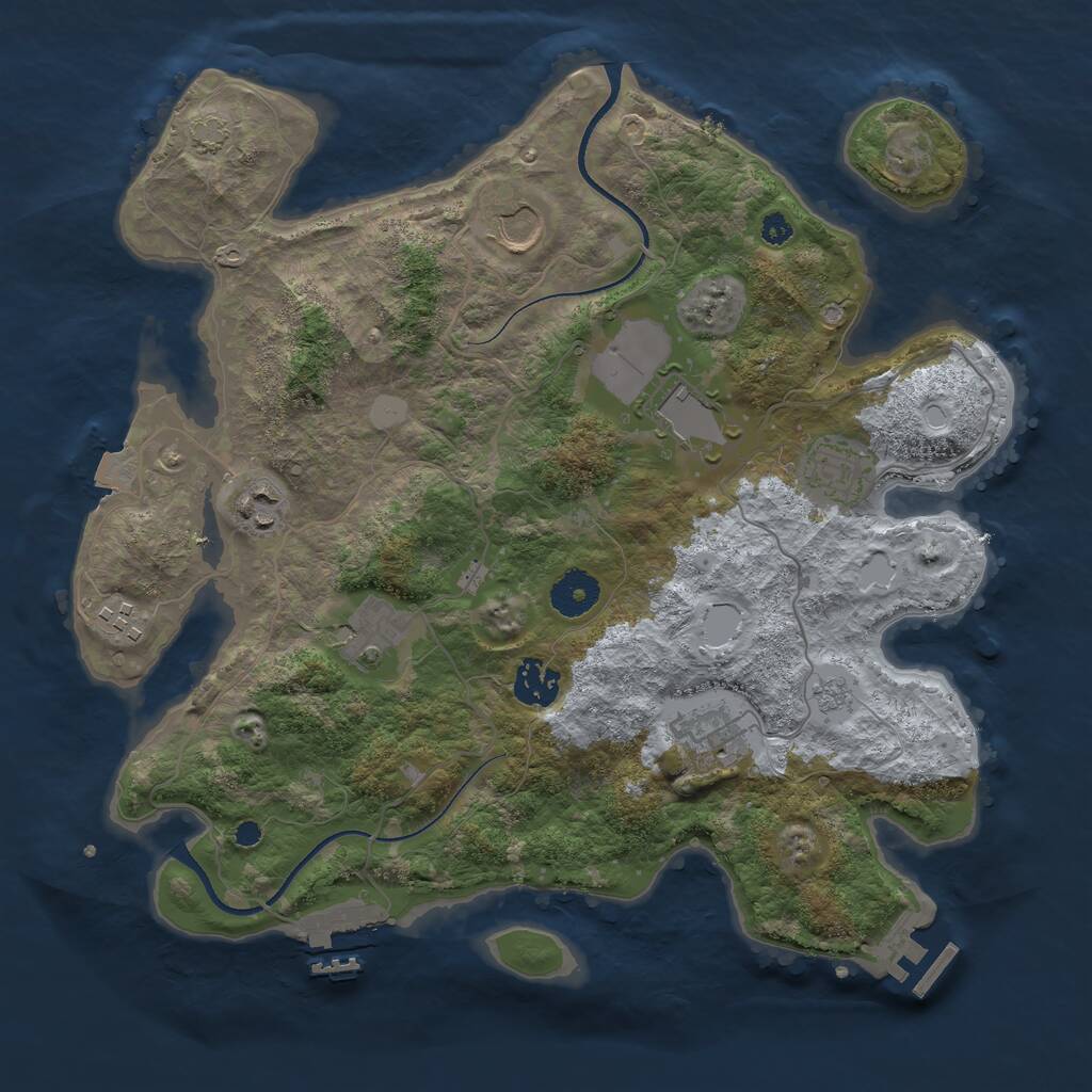 Rust Map: Procedural Map, Size: 3500, Seed: 899193, 13 Monuments