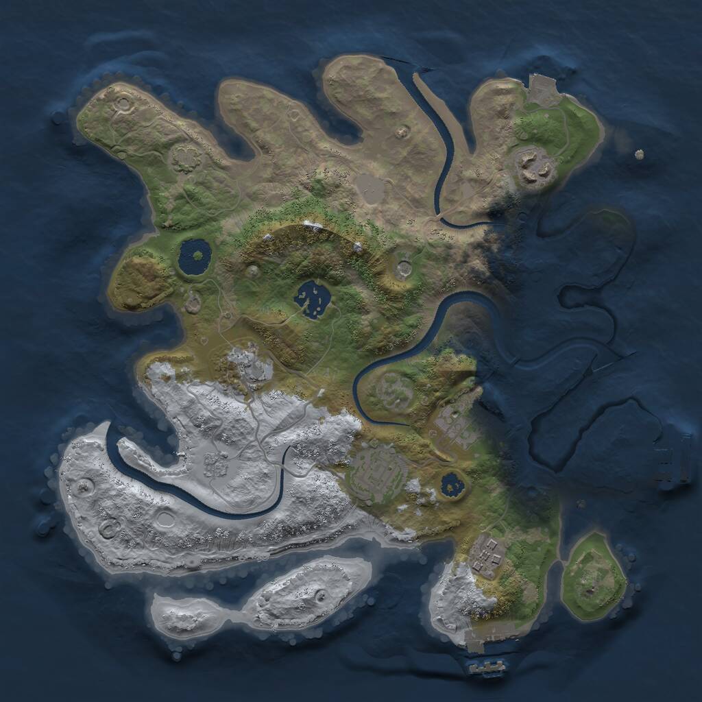 Rust Map: Procedural Map, Size: 3000, Seed: 278, 12 Monuments