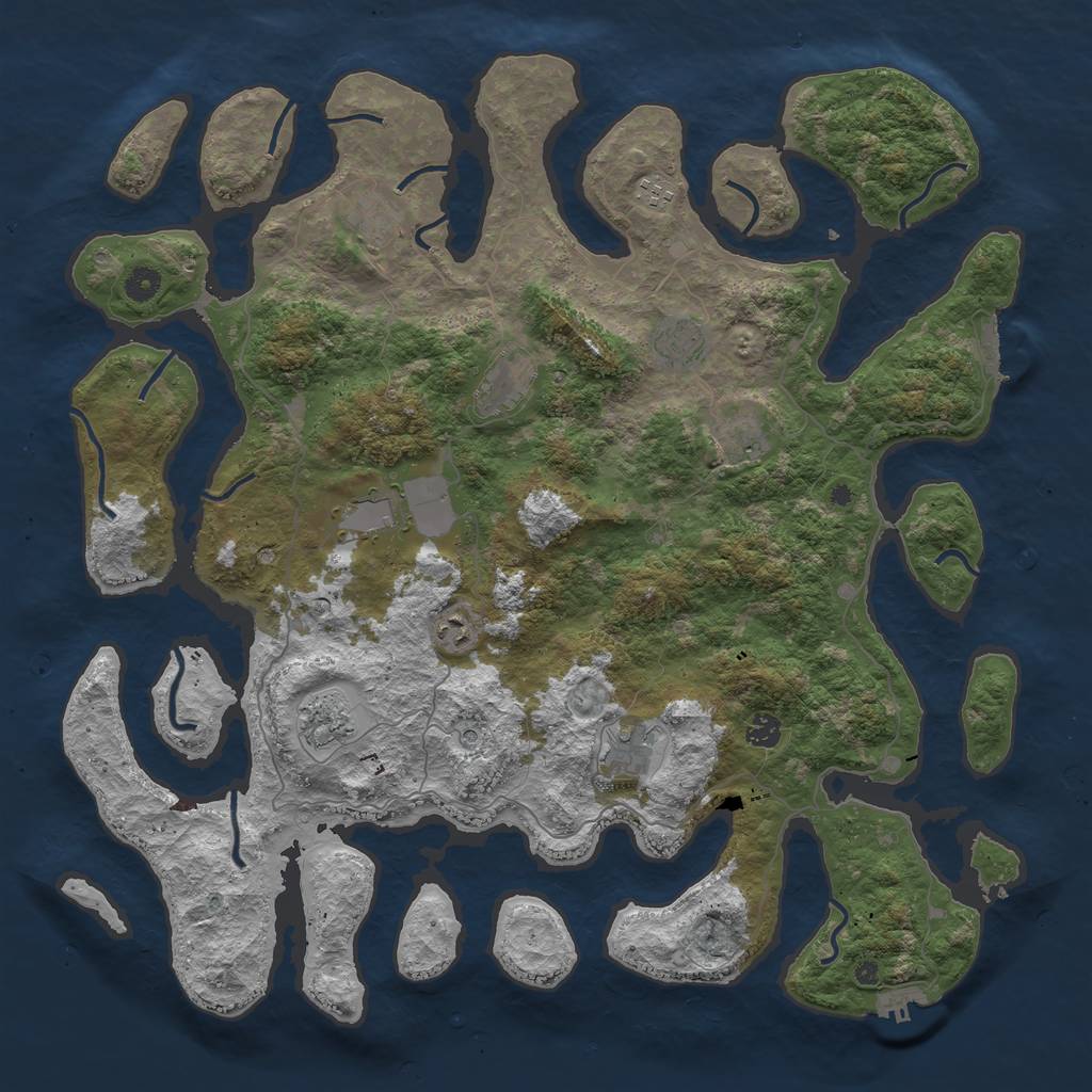 Rust Map: Procedural Map, Size: 4675, Seed: 3, 15 Monuments