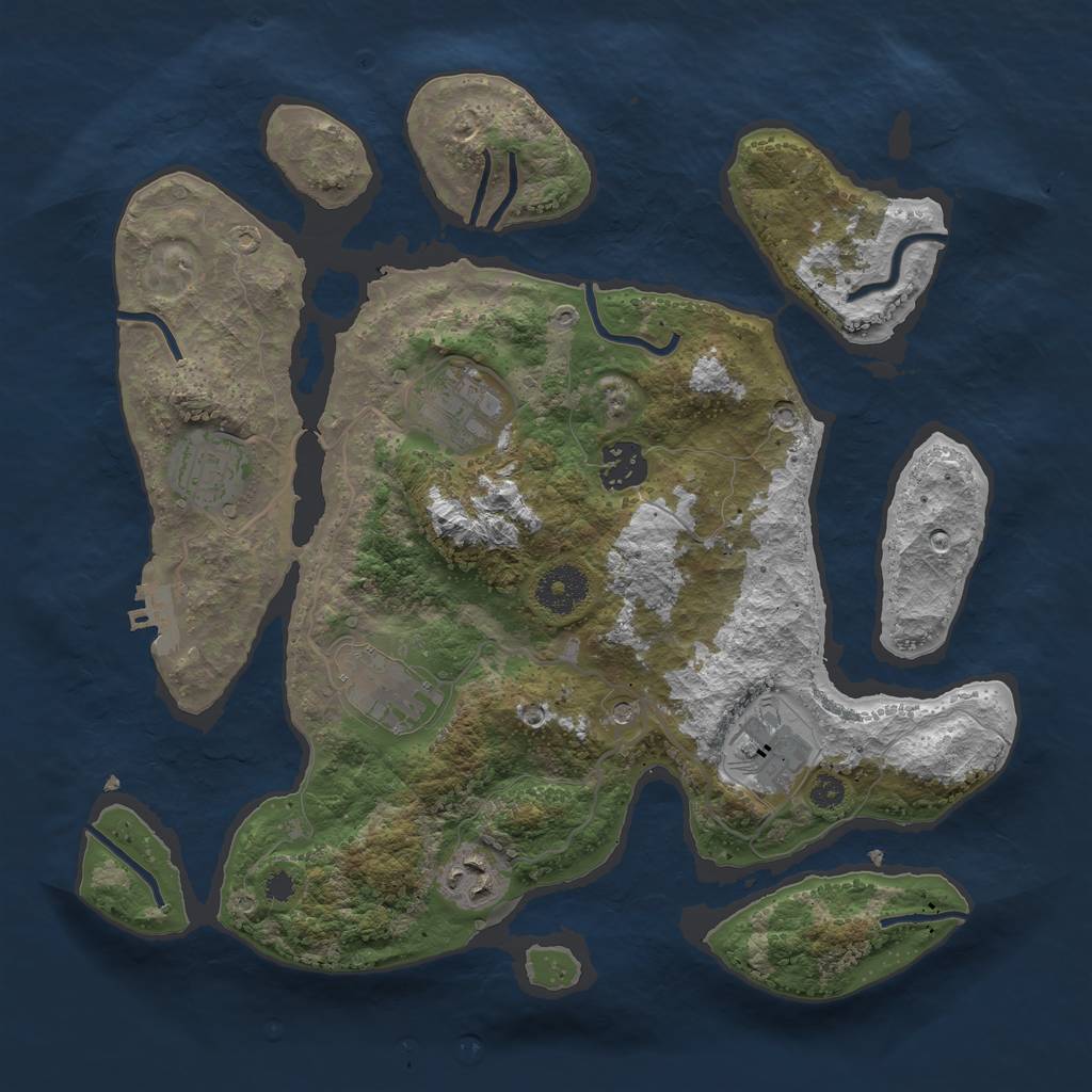 Rust Map: Procedural Map, Size: 3300, Seed: 1212121212, 10 Monuments