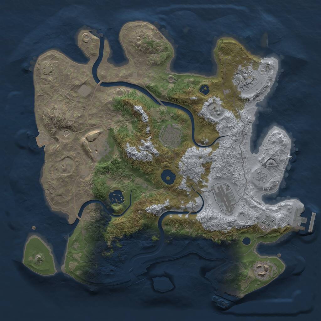 Rust Map: Procedural Map, Size: 3300, Seed: 1212121212, 13 Monuments