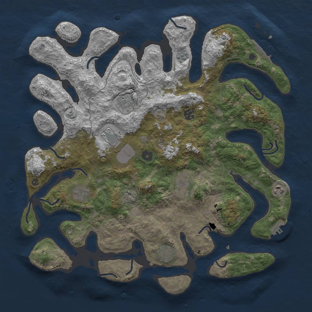 Rust Map: Procedural Map, Size: 4250, Seed: 281993, 13 Monuments