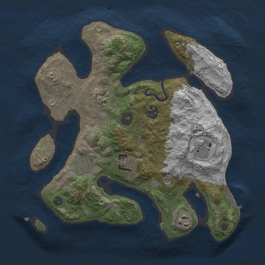 Rust Map: Procedural Map, Size: 3000, Seed: 1540000954, 10 Monuments