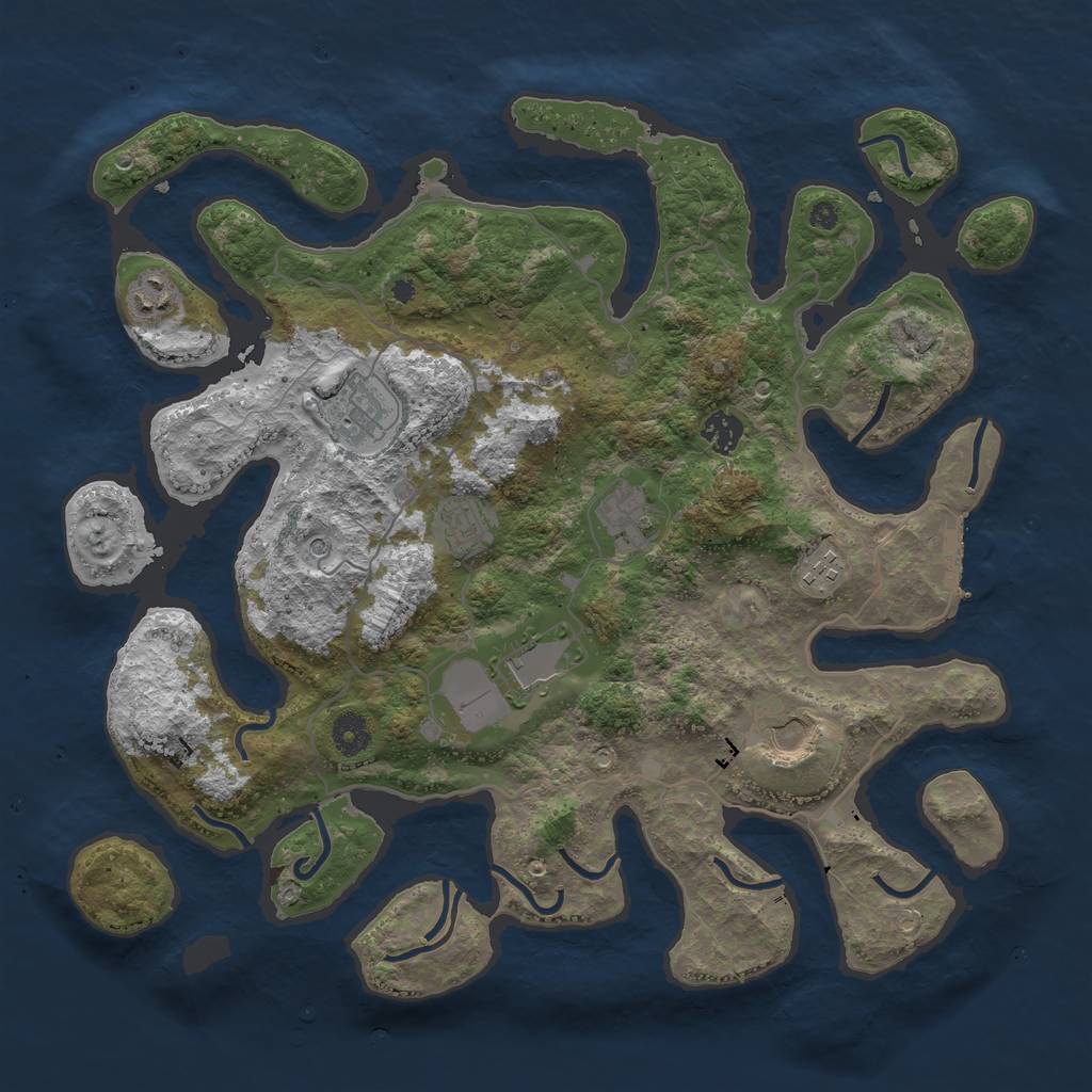 Rust Map: Procedural Map, Size: 4000, Seed: 155, 12 Monuments