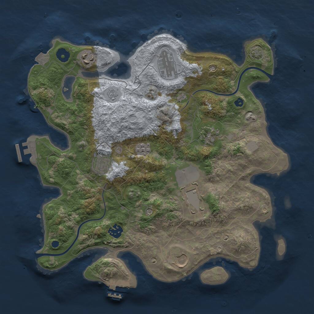 Rust Map: Procedural Map, Size: 3500, Seed: 283515069, 14 Monuments