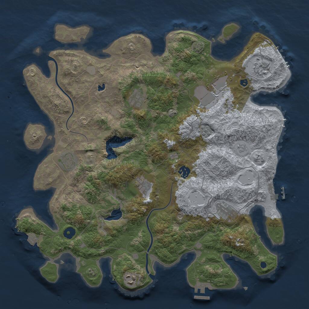 Rust Map: Procedural Map, Size: 4000, Seed: 40200, 15 Monuments