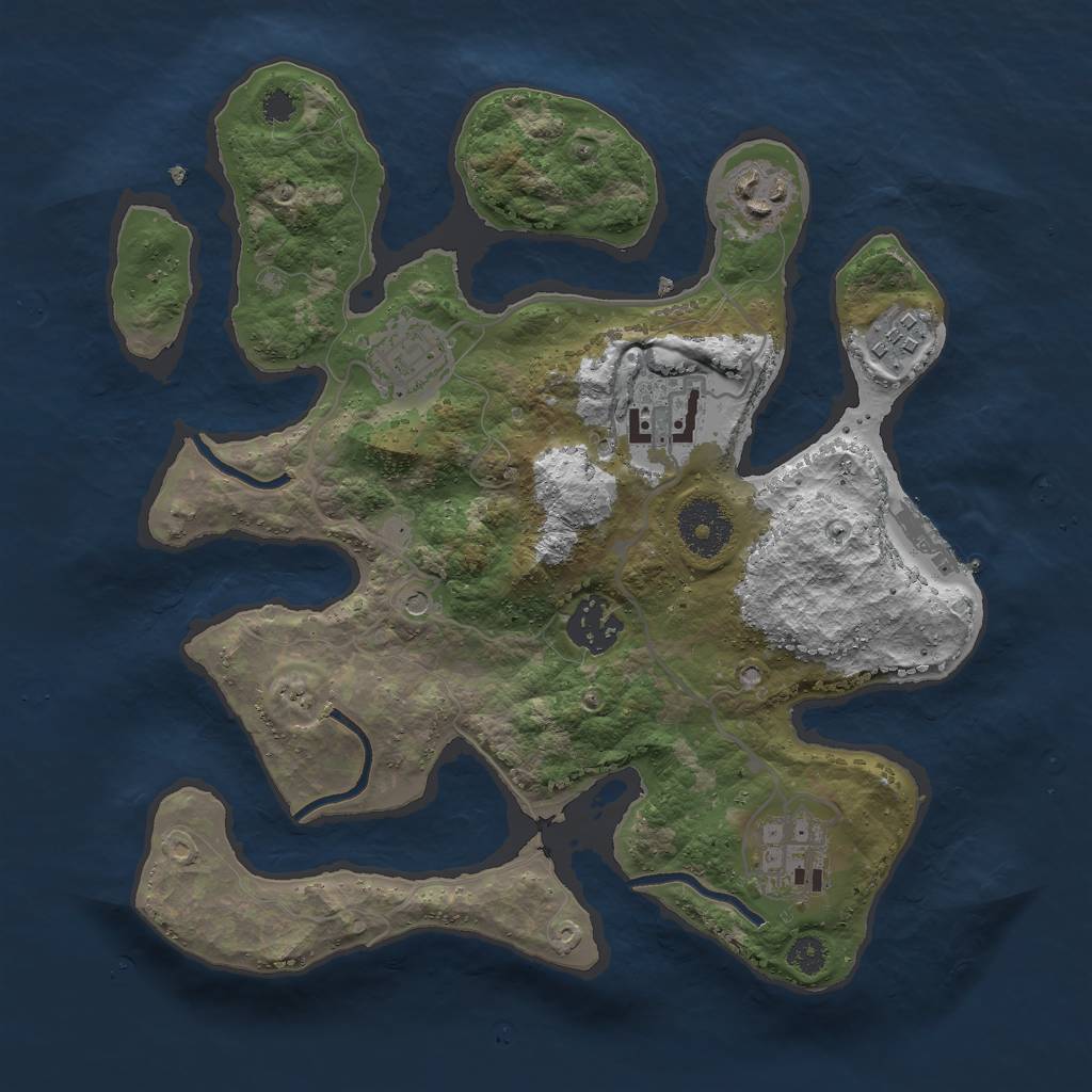 Rust Map: Procedural Map, Size: 3000, Seed: 127803002, 10 Monuments
