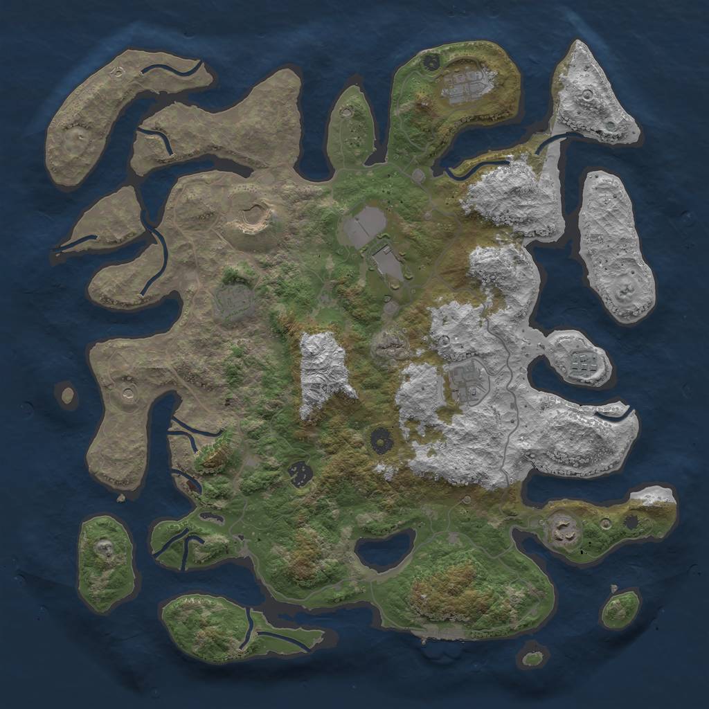 Rust Map: Procedural Map, Size: 4300, Seed: 256213245, 12 Monuments