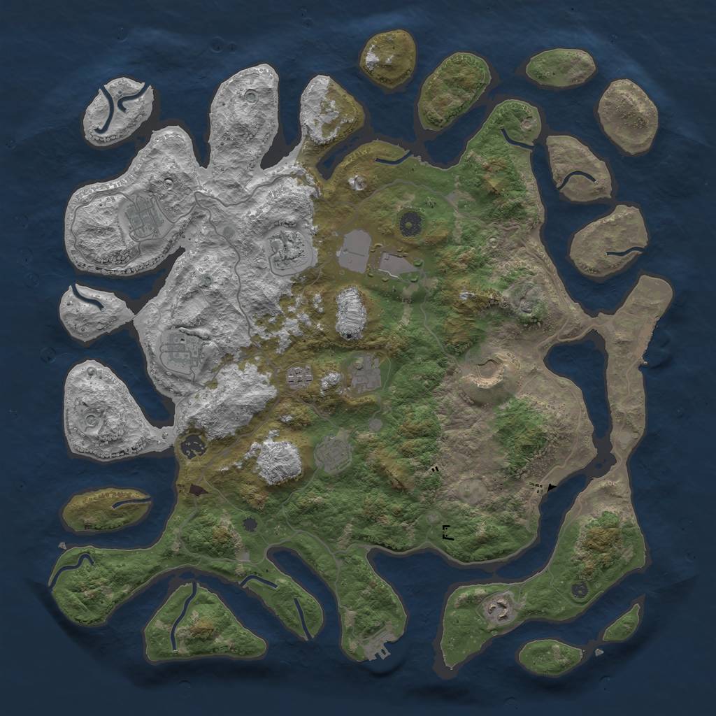 Rust Map: Procedural Map, Size: 4500, Seed: 1404373476, 15 Monuments