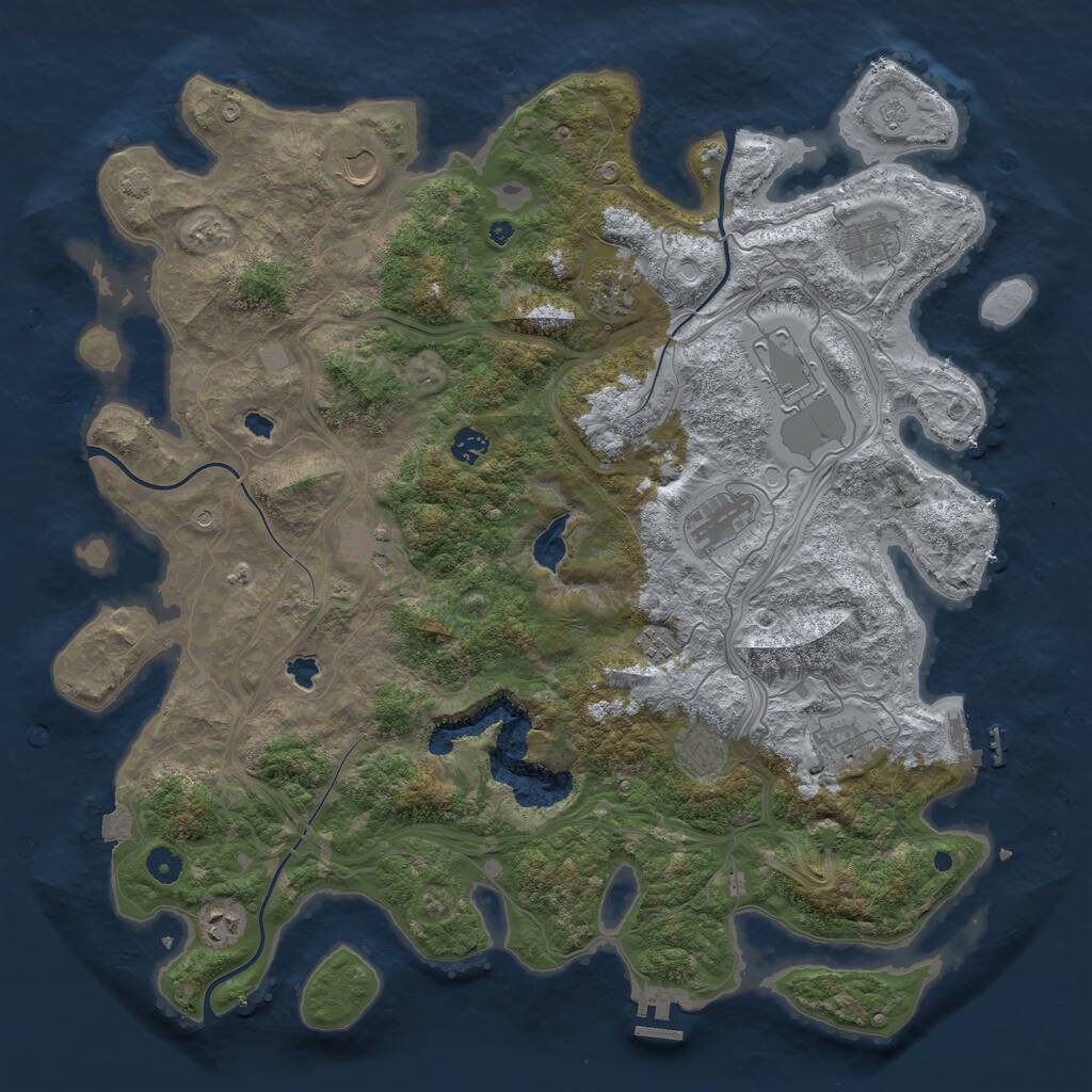 Rust Map: Procedural Map, Size: 4600, Seed: 635, 17 Monuments