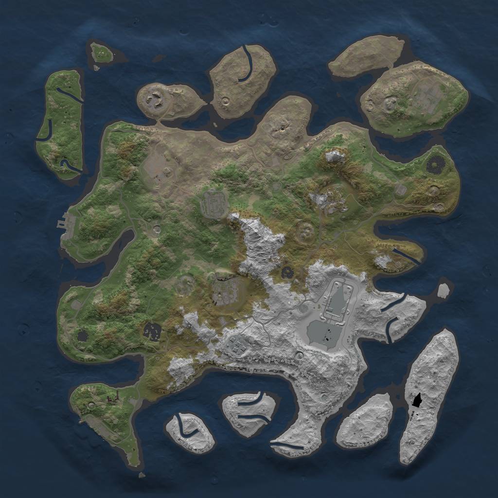 Rust Map: Procedural Map, Size: 4000, Seed: 698790, 14 Monuments
