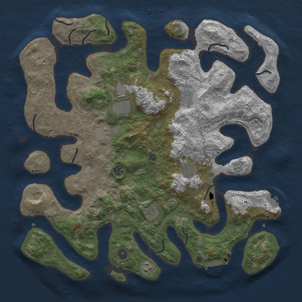 Rust Map: Procedural Map, Size: 4500, Seed: 7654, 15 Monuments