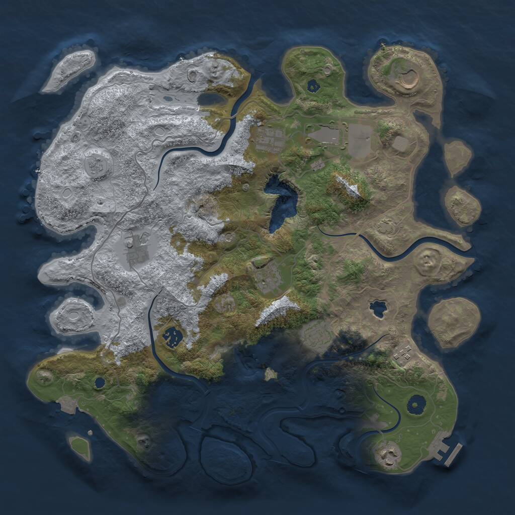Rust Map: Procedural Map, Size: 4000, Seed: 396125314, 14 Monuments