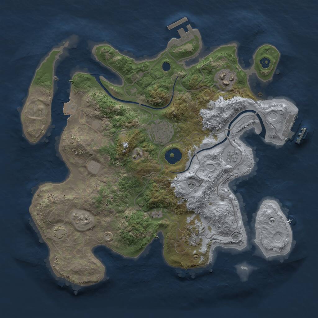 Rust Map: Procedural Map, Size: 3000, Seed: 582957551, 9 Monuments
