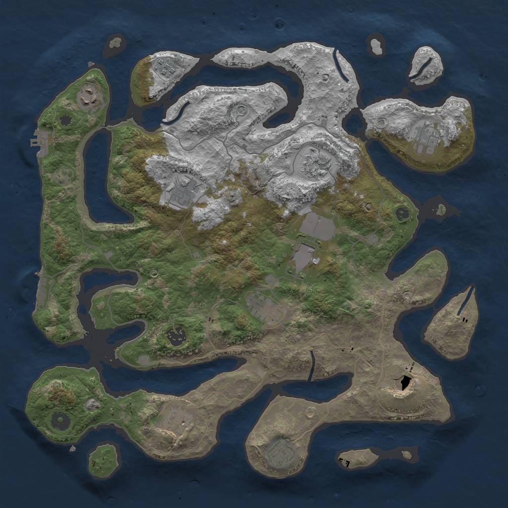 Rust Map: Procedural Map, Size: 4000, Seed: 682504556, 16 Monuments