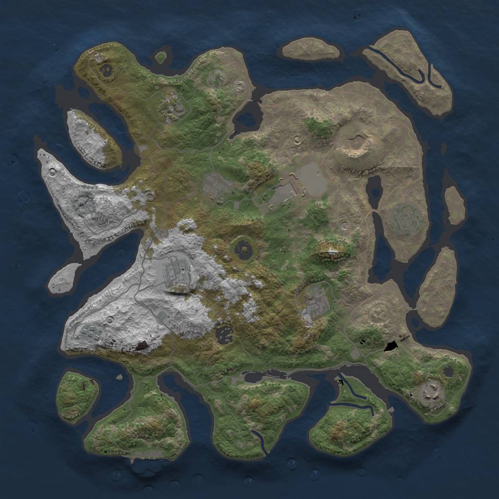 Rust Map: Procedural Map, Size: 4000, Seed: 9342671, 14 Monuments