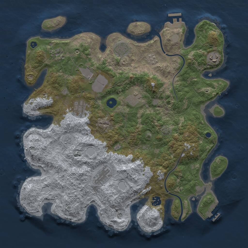 Rust Map: Procedural Map, Size: 3800, Seed: 148237569, 15 Monuments
