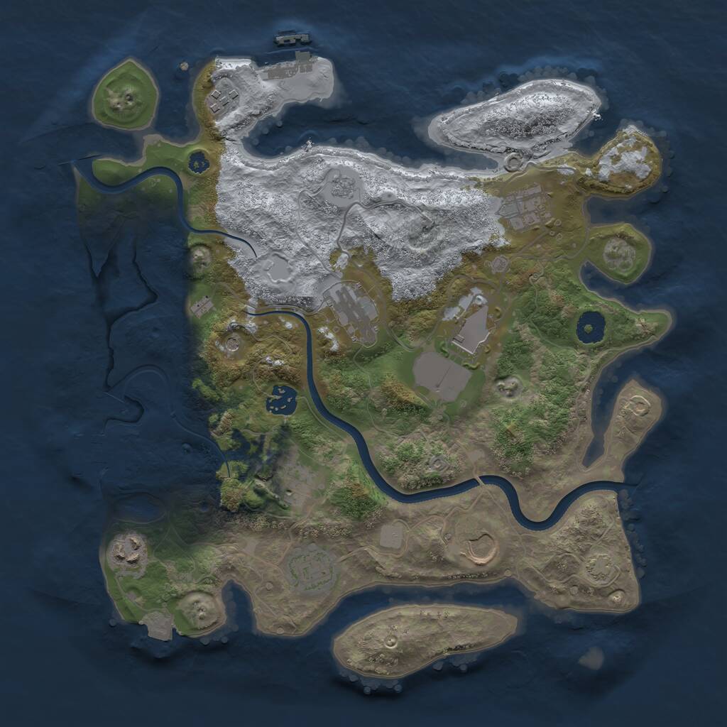 Rust Map: Procedural Map, Size: 3500, Seed: 1597568434, 15 Monuments