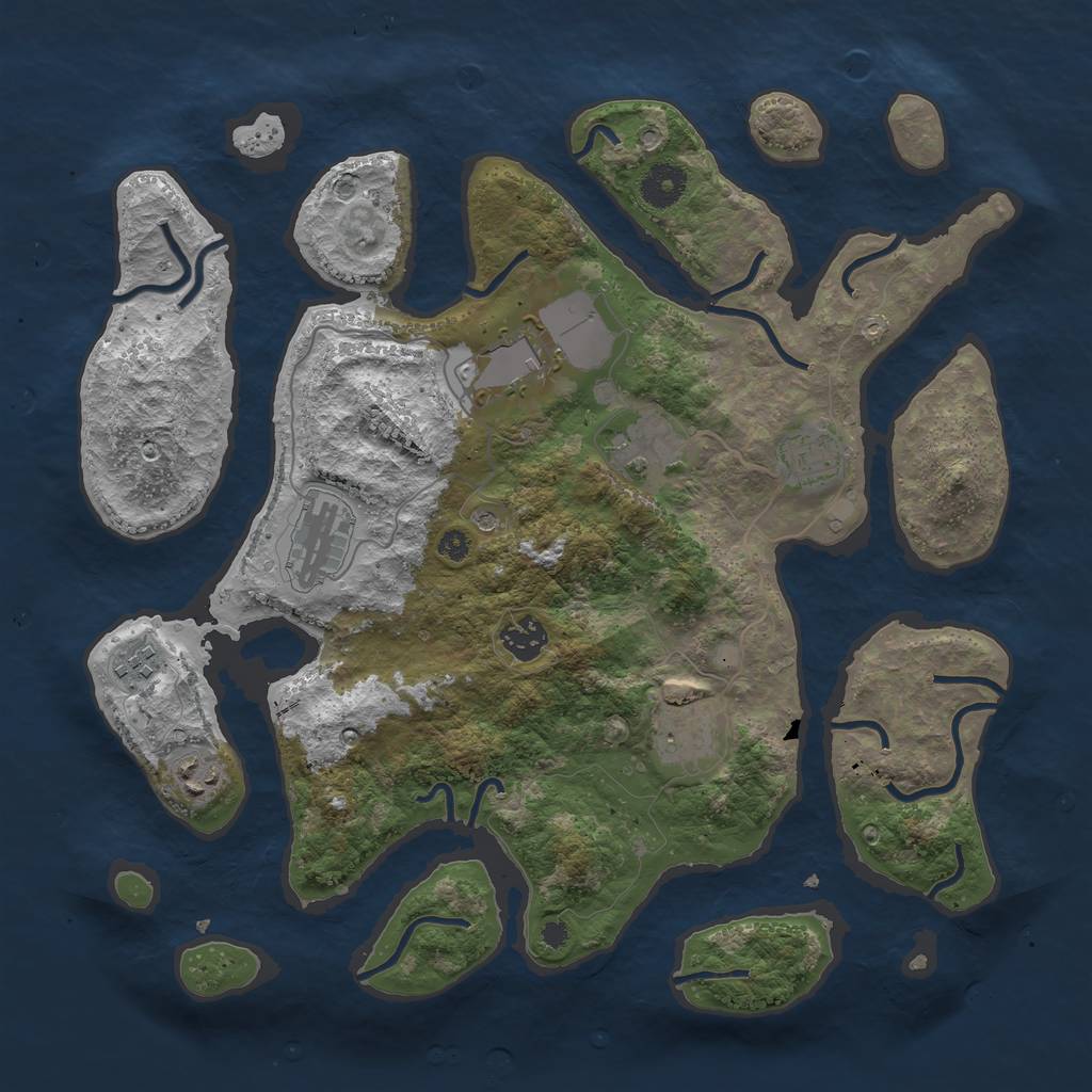 Rust Map: Procedural Map, Size: 3700, Seed: 1023, 11 Monuments