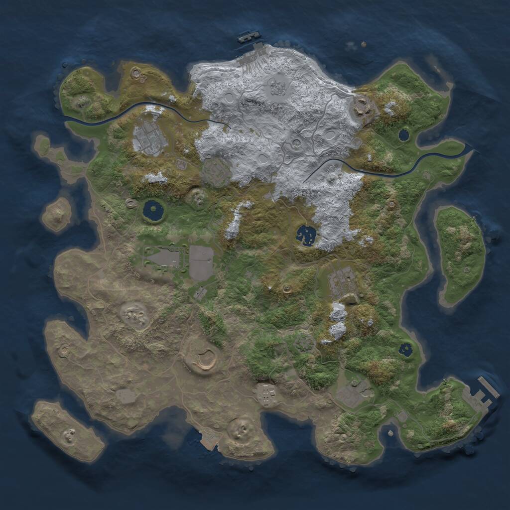 Rust Map: Procedural Map, Size: 3800, Seed: 14956813, 15 Monuments