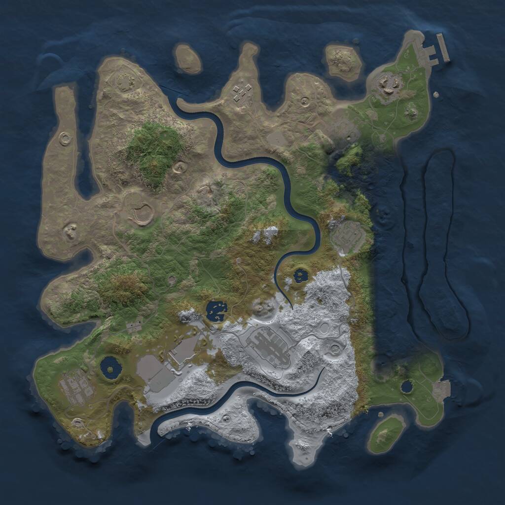 Rust Map: Procedural Map, Size: 3500, Seed: 1748555760, 13 Monuments