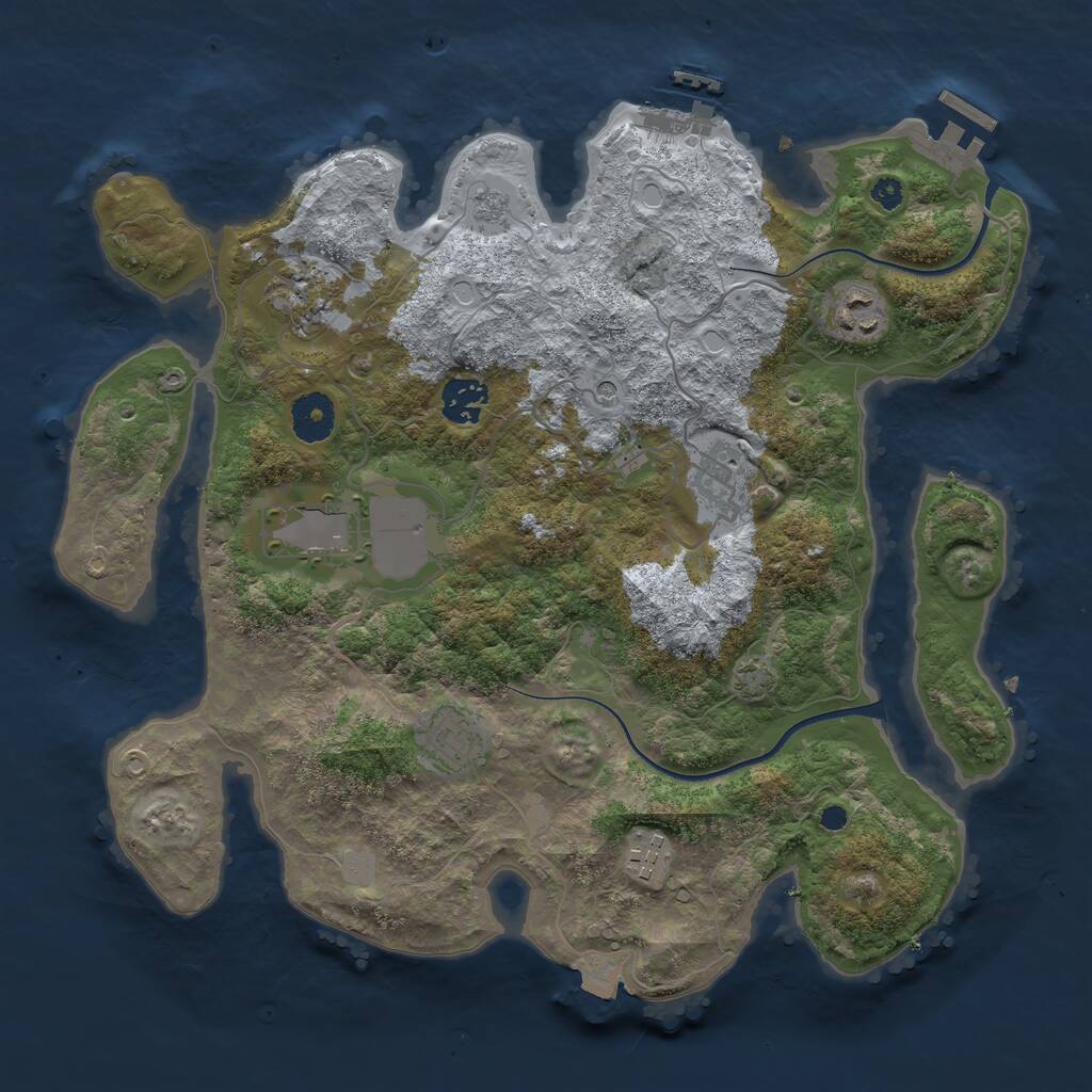 Rust Map: Procedural Map, Size: 3500, Seed: 1730908691, 13 Monuments