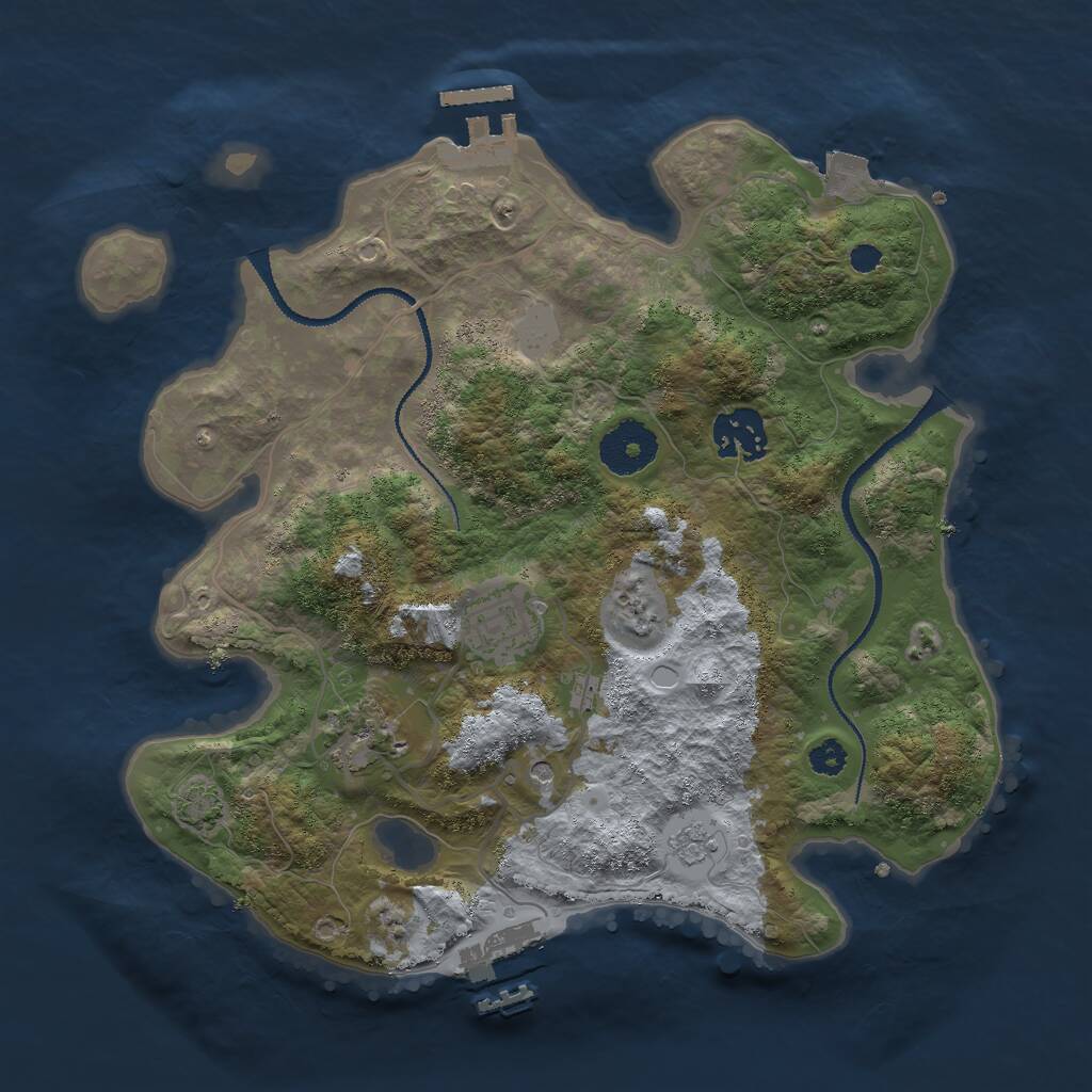 Rust Map: Procedural Map, Size: 3000, Seed: 1730140774, 9 Monuments