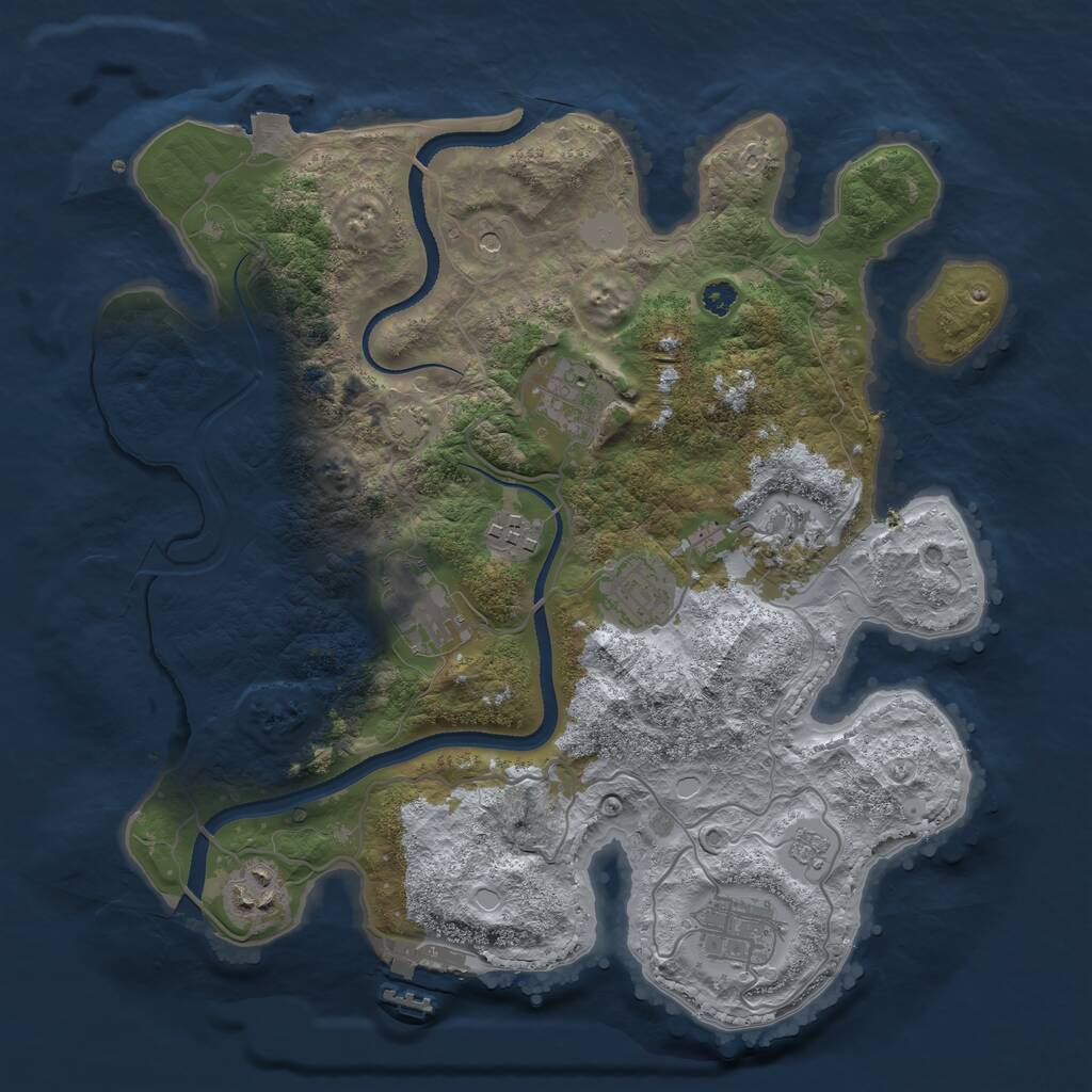 Rust Map: Procedural Map, Size: 3300, Seed: 950981531, 12 Monuments