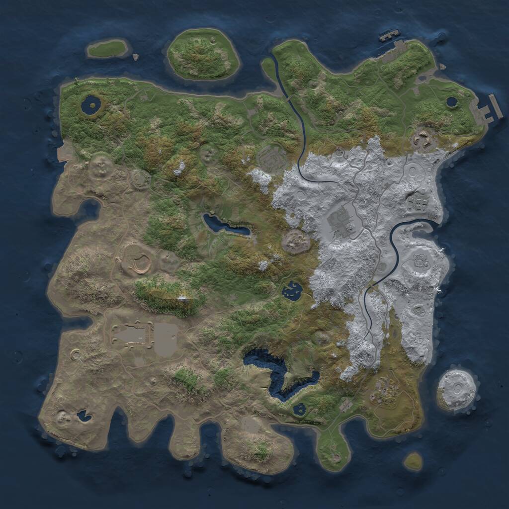 Rust Map: Procedural Map, Size: 4000, Seed: 6931, 14 Monuments