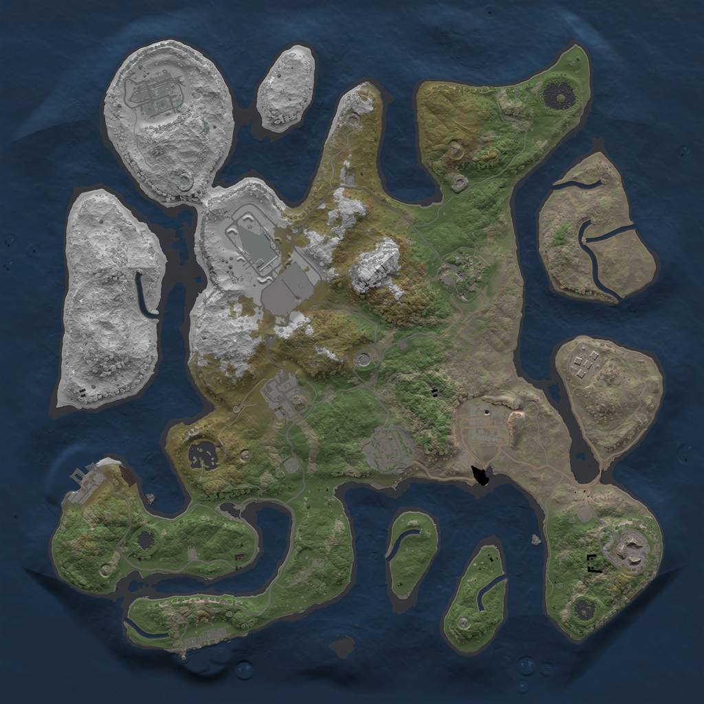 Rust Map: Procedural Map, Size: 3500, Seed: 7062017, 14 Monuments